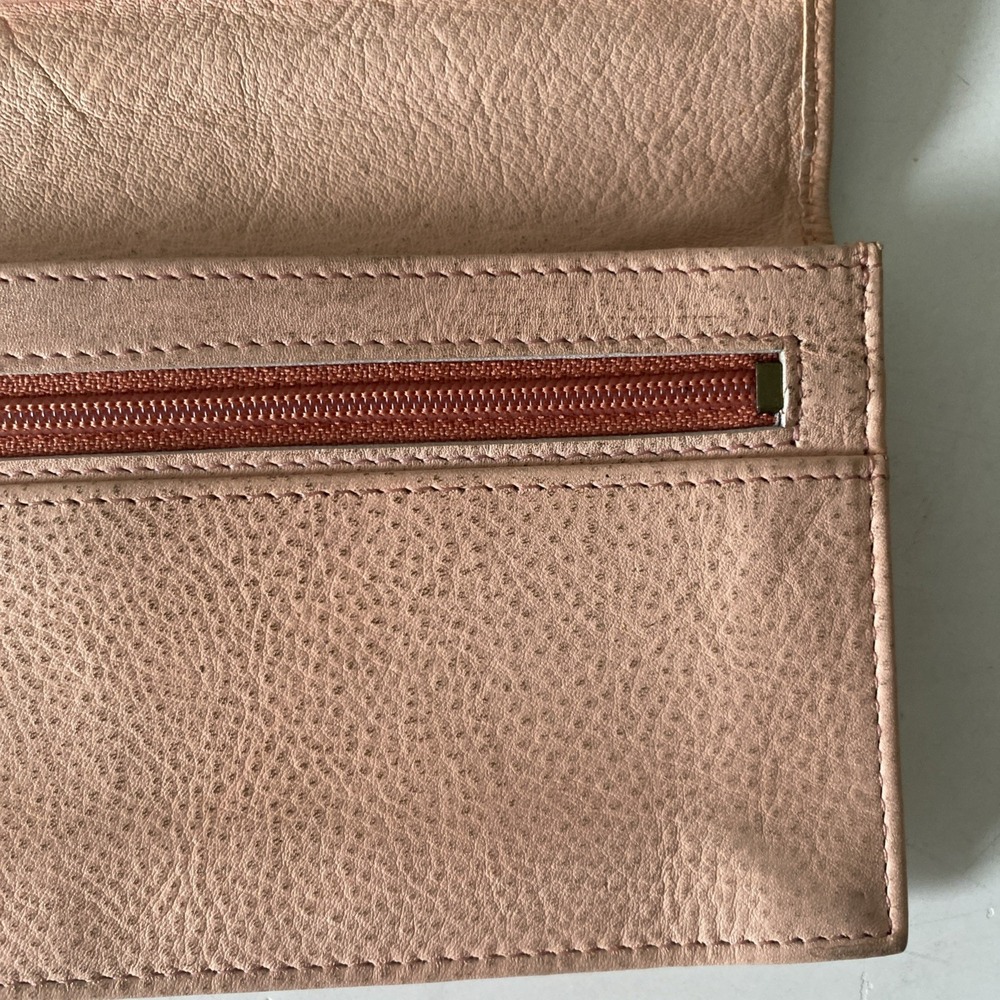 Anuschka Hand Painted Leather Wallet Garden Nature Butterfly Floral Snap Closure - Picture 12 of 16
